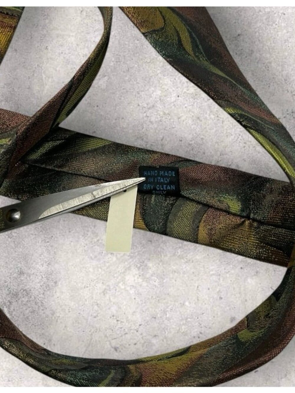 NEW CARNAVAL DE VENISE Silk Tie ITALY Brown Green Art W:3.7" - Picture 5 of 7
